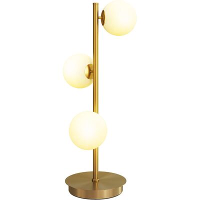 Lampa stołowa HOMCOM z 3 kloszami w kształcie kuli, lampka nocna z solidną stalową podstawą, oprawki G9, lampa biurkowa, lampa do czytania do sypial.. Lampa stołowa HOMCOM z 3 kloszami w kształcie kuli, lampka nocna z solidną stalową podstawą, oprawki G9, lampa biurkowa, lampa do czytania do sypial..