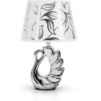 Aigostar Lampa Stołowa Łabędź Oprawka E14/40W Srebrna Ceramiczna Podstawa Aigostar Lampa Stołowa Łabędź Oprawka E14/40W Srebrna Ceramiczna Podstawa