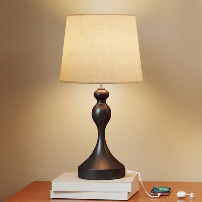 Lampa stołowa LED HOMCOM z 3 temperaturami barwowymi, lampka nocna z portami ładowania USB A+C, klosz lniany, lampa biurkowa do czytania w sypialni .. Lampa stołowa LED HOMCOM z 3 temperaturami barwowymi, lampka nocna z portami ładowania USB A+C, klosz lniany, lampa biurkowa do czytania w sypialni ..