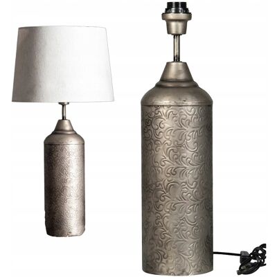 Skandi.pl LAMPA STOŁOWA LOFT NOCNA SREBRNA METALOWA DO SALONU SYPIALNI DOMU 53cm E27 Skandi.pl LAMPA STOŁOWA LOFT NOCNA SREBRNA METALOWA DO SALONU SYPIALNI DOMU 53cm E27