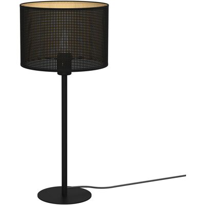 Lampa stołowa loftowa czarna abażur Ø25cm siateczka ze złotym wnętrzem Loft shade 1xE27 15W Luminex Lampa stołowa loftowa czarna abażur Ø25cm siateczka ze złotym wnętrzem Loft shade 1xE27 15W Luminex