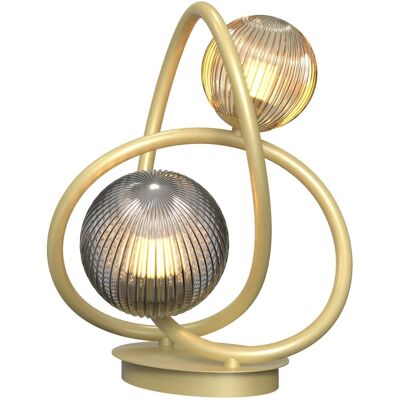 Wofi Lampa stołowa MALTA ZŁOTA 2 punkty światła BARWA CIEPŁA biurkowa 32cm Wofi Lampa stołowa MALTA ZŁOTA 2 punkty światła BARWA CIEPŁA biurkowa 32cm