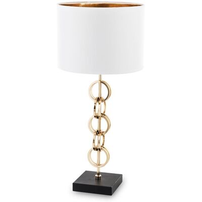 ART Lampa Stołowa Metalowa Złoto-Biała H: 55 Cm ART Lampa Stołowa Metalowa Złoto-Biała H: 55 Cm