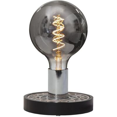 STAR TRADING Lampa stołowa metalowo-drewniana E27 MAGIC czarny STAR TRADING Lampa stołowa metalowo-drewniana E27 MAGIC czarny