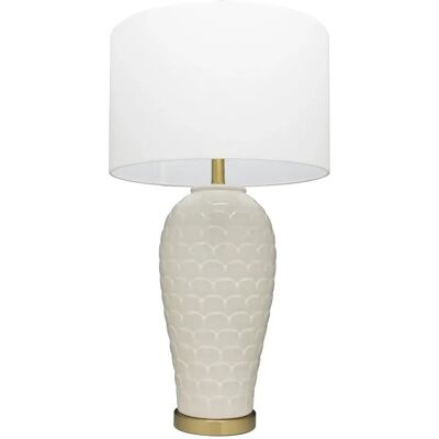 Lampa stołowa Murcia T01033BR-WH Cosmolight walec łuski ceramiczna mosiądz biały Lampa stołowa Murcia T01033BR-WH Cosmolight walec łuski ceramiczna mosiądz biały