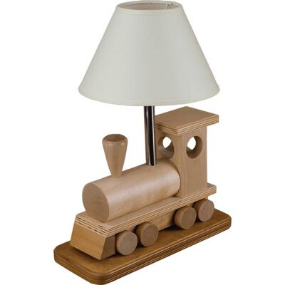 Lampa stołowa dla dzieci Hellux - Wzór lokomotywy z drewna - 32cm Lampa stołowa dla dzieci Hellux - Wzór lokomotywy z drewna - 32cm