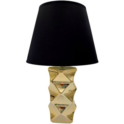 Inny producent LAMPA STOŁOWA NOCNA GEOMETRYCZNA ZŁOTA CZARNY KLOSZ GLAMOUR NOWOCZESNA 40cm Inny producent LAMPA STOŁOWA NOCNA GEOMETRYCZNA ZŁOTA CZARNY KLOSZ GLAMOUR NOWOCZESNA 40cm