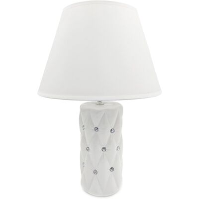 Inny producent Lampa stołowa nocna z kryształkami biała glamour 44 cm Inny producent Lampa stołowa nocna z kryształkami biała glamour 44 cm