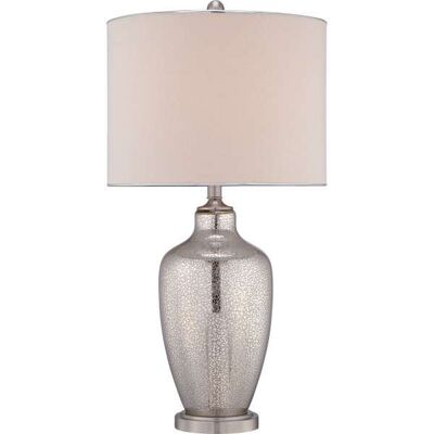 Lampa stołowa QUOIZEL Taylor, srebrno-biała, 1x100W, 83x36 cm Lampa stołowa QUOIZEL Taylor, srebrno-biała, 1x100W, 83x36 cm