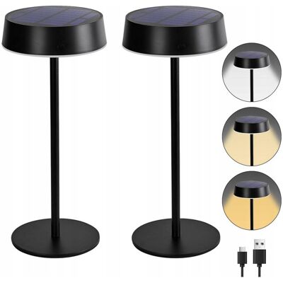 Inny producent Lampa stołowa solarna 2 sztuki bezprzewodowa USB IP67 taras ogród 2-pak Inny producent Lampa stołowa solarna 2 sztuki bezprzewodowa USB IP67 taras ogród 2-pak