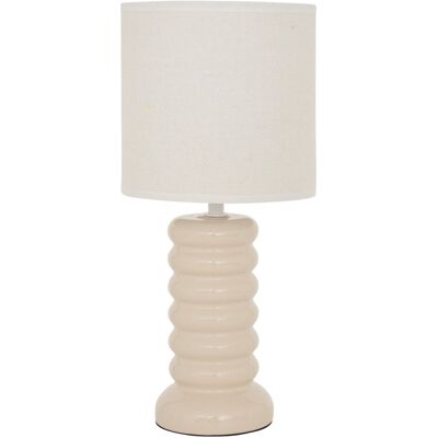 Atmosphera Lampa stołowa Vinas ceramiczna kremowa 33 cm ozdobna Atmosphera Lampa stołowa Vinas ceramiczna kremowa 33 cm ozdobna