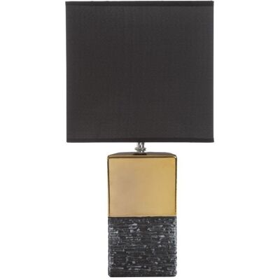 Eurofirany Lampa Stołowa Z Abażurem Brenda 25X18X50 Czarna + Złota Eurofirany Lampa Stołowa Z Abażurem Brenda 25X18X50 Czarna + Złota