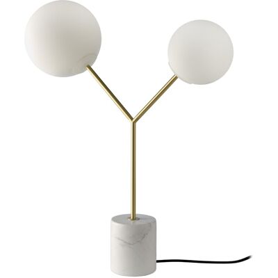 Lampa stołowa z białego marmuru, pozłacanej stali i białego szkła 8050 ANGEL CERDA Lampa stołowa z białego marmuru, pozłacanej stali i białego szkła 8050 ANGEL CERDA