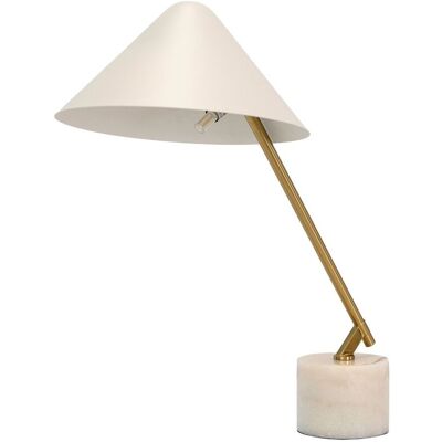 Lampa stołowa z białej stali i polerowanej złotej stali z podstawą z marmuru porcelanowego 8119 ANGEL CERDA Lampa stołowa z białej stali i polerowanej złotej stali z podstawą z marmuru porcelanowego 8119 ANGEL CERDA
