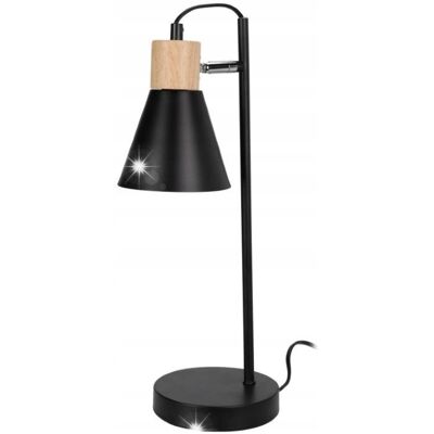 Inny producent Lampa stołowa z ruchomym kloszem czarna BIURKOWA NA BIURKO LOFTOWA DREWNO Inny producent Lampa stołowa z ruchomym kloszem czarna BIURKOWA NA BIURKO LOFTOWA DREWNO