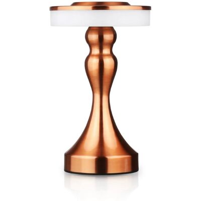 Interlook Lampa stołowa z wbudowanym akumulatorem Lampa nocna z trzema barwami świecenia Nastrojowa lampka do hotelu, restauracji HJA14-A-COPPER Interlook Lampa stołowa z wbudowanym akumulatorem Lampa nocna z trzema barwami świecenia Nastrojowa lampka do hotelu, restauracji HJA14-A-COPPER
