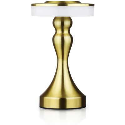 Interlook Lampa stołowa z wbudowanym akumulatorem Lampa nocna z trzema barwami świecenia Nastrojowa lampka do hotelu, restauracji HJA14-A-GOLD Interlook Lampa stołowa z wbudowanym akumulatorem Lampa nocna z trzema barwami świecenia Nastrojowa lampka do hotelu, restauracji HJA14-A-GOLD