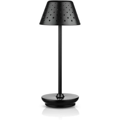 Interlook Lampa stołowa z wbudowanym akumulatorem Lampa nocna z trzema barwami świecenia Nastrojowa lampka do hotelu, restauracji HJA15-BLACK Interlook Lampa stołowa z wbudowanym akumulatorem Lampa nocna z trzema barwami świecenia Nastrojowa lampka do hotelu, restauracji HJA15-BLACK