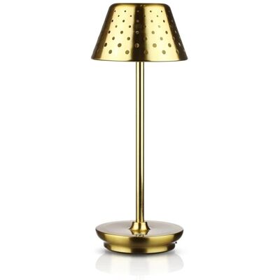 Interlook Lampa stołowa z wbudowanym akumulatorem Lampa nocna z trzema barwami świecenia Nastrojowa lampka do hotelu, restauracji HJA15-GOLD Interlook Lampa stołowa z wbudowanym akumulatorem Lampa nocna z trzema barwami świecenia Nastrojowa lampka do hotelu, restauracji HJA15-GOLD
