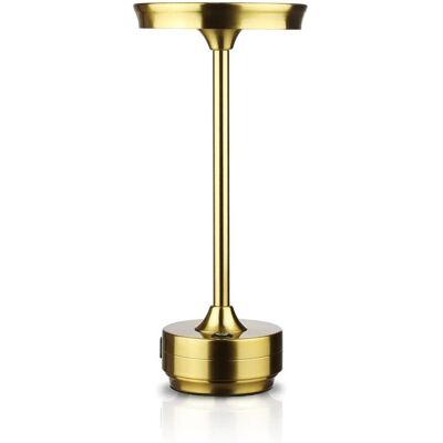 Interlook Lampa stołowa z wbudowanym akumulatorem Lampa nocna z trzema barwami świecenia Nastrojowa lampka do hotelu, restauracji HJA30-GOLD Interlook Lampa stołowa z wbudowanym akumulatorem Lampa nocna z trzema barwami świecenia Nastrojowa lampka do hotelu, restauracji HJA30-GOLD
