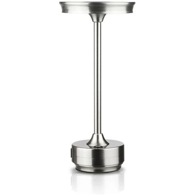 Interlook Lampa stołowa z wbudowanym akumulatorem Lampa nocna z trzema barwami świecenia Nastrojowa lampka do hotelu, restauracji HJA30-SILVER Interlook Lampa stołowa z wbudowanym akumulatorem Lampa nocna z trzema barwami świecenia Nastrojowa lampka do hotelu, restauracji HJA30-SILVER