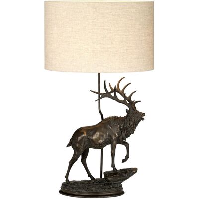 Elstead Lampa stołowa z żywicy brązowa jeleń dekoracyjna Angus E27 40W Designer's Lightbox Elstead Lampa stołowa z żywicy brązowa jeleń dekoracyjna Angus E27 40W Designer's Lightbox