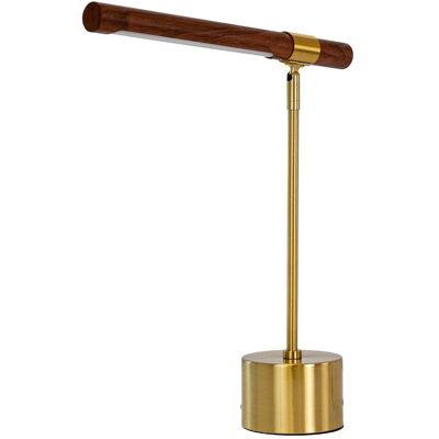 Lampa stołowa ze stali w efekcie orzecha i polerowanej złotej stali 8122 ANGEL CERDA Lampa stołowa ze stali w efekcie orzecha i polerowanej złotej stali 8122 ANGEL CERDA
