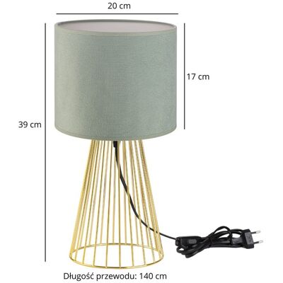 Inny producent Lampa stołowa złota glamour z abażurem welurowym szałwiowym Inny producent Lampa stołowa złota glamour z abażurem welurowym szałwiowym