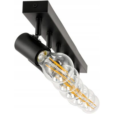 Berge Lampa Sufitowa 6 Punktów Światła E27 Regulowana Czarna Berge Lampa Sufitowa 6 Punktów Światła E27 Regulowana Czarna