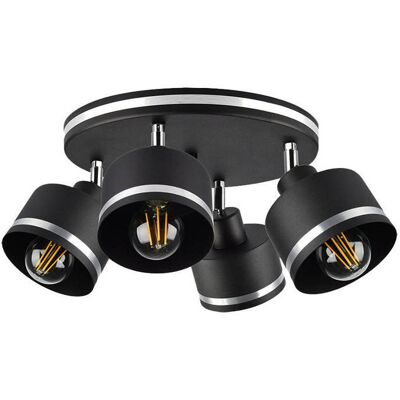 Candellux Lighting Lampa Sufitowa Czarna/Chrom Talerz 4Xe27 Wama 98-00453 Candellux Lighting Lampa Sufitowa Czarna/Chrom Talerz 4Xe27 Wama 98-00453