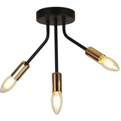 Candellux Lighting Lampa Sufitowa Czarno-Złota 3X40W E14 Tiara 33-78032 Candellux Lighting Lampa Sufitowa Czarno-Złota 3X40W E14 Tiara 33-78032