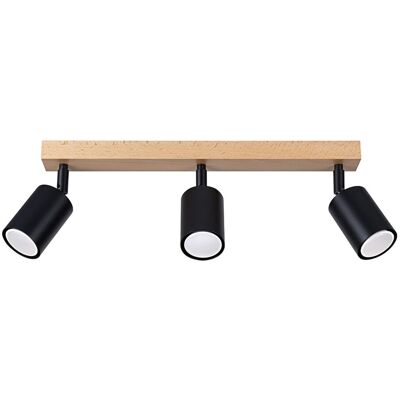 Iga Lampa Sufitowa Industrial Czarna Stal/Drewno – CLARIS 3L Iga Lampa Sufitowa Industrial Czarna Stal/Drewno – CLARIS 3L