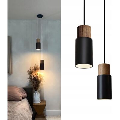 Inny producent Lampa sufitowa LED Wisząca lampa E27 Industrialna w stylu vintage drewno Inny producent Lampa sufitowa LED Wisząca lampa E27 Industrialna w stylu vintage drewno