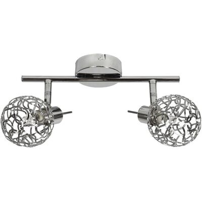 Candellux Lighting Lampa Sufitowa Listwa Chrom Pleciony Klosz 2X40W G9 Puzzle Candellux 92-93984 Candellux Lighting Lampa Sufitowa Listwa Chrom Pleciony Klosz 2X40W G9 Puzzle Candellux 92-93984