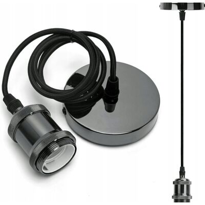 Inny producent LAMPA SUFITOWA WISZĄCA CZARNA 60W REGULOWANA ALUMINIOWA NOWOCZESNA E27 Inny producent LAMPA SUFITOWA WISZĄCA CZARNA 60W REGULOWANA ALUMINIOWA NOWOCZESNA E27