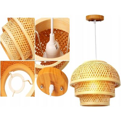 Inny producent Lampa Sufitowa Wisząca Pleciona Boho Do Kuchni Loft Rattanowa E27 Inny producent Lampa Sufitowa Wisząca Pleciona Boho Do Kuchni Loft Rattanowa E27