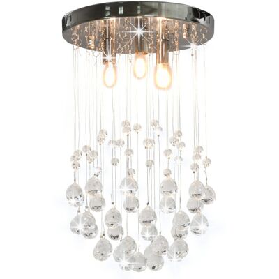 VMP Lampa sufitowa z kryształkami i koralikami, srebrna, 3xG9 VMP Lampa sufitowa z kryształkami i koralikami, srebrna, 3xG9