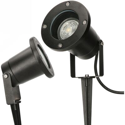 Lampa wbijana ogrodowa reflektor BUSHIO GU10 kolor czarny MK MEGAKABEL Lampa wbijana ogrodowa reflektor BUSHIO GU10 kolor czarny MK MEGAKABEL