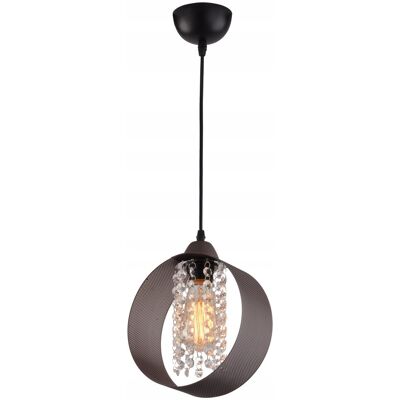 Inny producent Lampa Wisząca ANDARO Sufitowa 130x21 cm 40W E27 Klosz Kawowy Kryształki Inny producent Lampa Wisząca ANDARO Sufitowa 130x21 cm 40W E27 Klosz Kawowy Kryształki