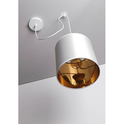 Candellux Lighting Lampa Wisząca Biała Tkany Abażur Atlanta 31-00637 Candellux Lighting Lampa Wisząca Biała Tkany Abażur Atlanta 31-00637
