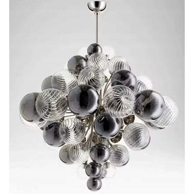 Inny producent LAMPA wisząca CRYSTAL BUBBLES szklane kule chrom nowoczesna 20xG9 NOWOŚĆ Inny producent LAMPA wisząca CRYSTAL BUBBLES szklane kule chrom nowoczesna 20xG9 NOWOŚĆ