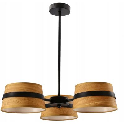 Inny producent Lampa Wisząca Czarna Loftowa Żyrandol Abażur żółty Okleina Kolor Drewna Inny producent Lampa Wisząca Czarna Loftowa Żyrandol Abażur żółty Okleina Kolor Drewna