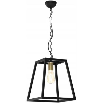 Inny producent Lampa Wisząca FRAME Czarno-złota 1xE27 Loft Klatka do kuchni nad wyspę Inny producent Lampa Wisząca FRAME Czarno-złota 1xE27 Loft Klatka do kuchni nad wyspę