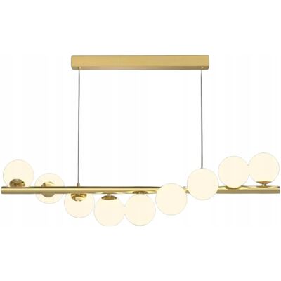Inny producent Lampa wisząca Golden Stripe 100 cm 9 kul wyspa LED mosiądz nowoczesna Inny producent Lampa wisząca Golden Stripe 100 cm 9 kul wyspa LED mosiądz nowoczesna