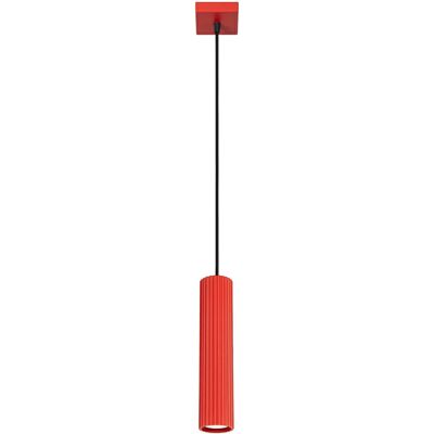 Lampa wisząca KARBON 1 czerwona tuba SL.2335 Sollux Lighting Lampa wisząca KARBON 1 czerwona tuba SL.2335 Sollux Lighting