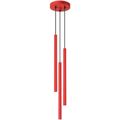 Lampa wisząca PASTELO 3P czerwona tuba SL.2143 Sollux Lighting Lampa wisząca PASTELO 3P czerwona tuba SL.2143 Sollux Lighting