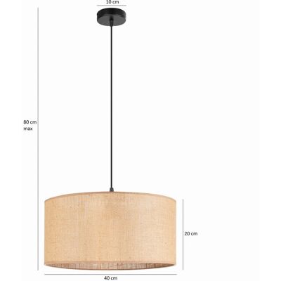 Tornado Lampa wisząca pojedyncza z abażurem 40 cm jutowym beżowym rustykalna Tornado Lampa wisząca pojedyncza z abażurem 40 cm jutowym beżowym rustykalna