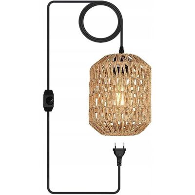 Bezmarkowe LAMPA WISZĄCA RATTAN boho ściemnialna regulowana jasność balkonowa sieciowa Bezmarkowe LAMPA WISZĄCA RATTAN boho ściemnialna regulowana jasność balkonowa sieciowa