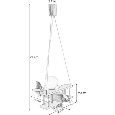 Hellux Lampa Wisząca Samolot Mały Zielono-Naturalny Hellux Lampa Wisząca Samolot Mały Zielono-Naturalny