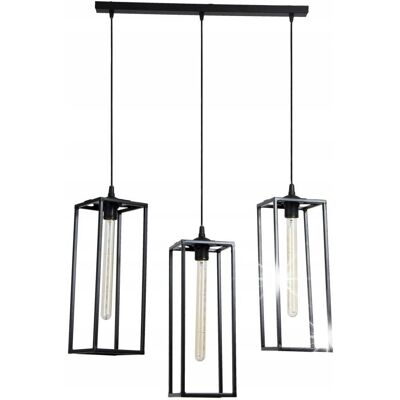 Inny producent LAMPA WISZĄCA SUFITOWA CZARNA 3 x E27 LOFT Inny producent LAMPA WISZĄCA SUFITOWA CZARNA 3 x E27 LOFT